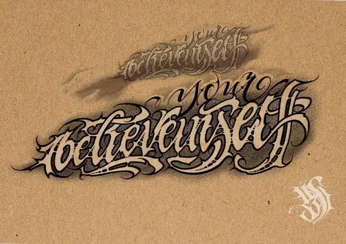 花体字纹身手稿