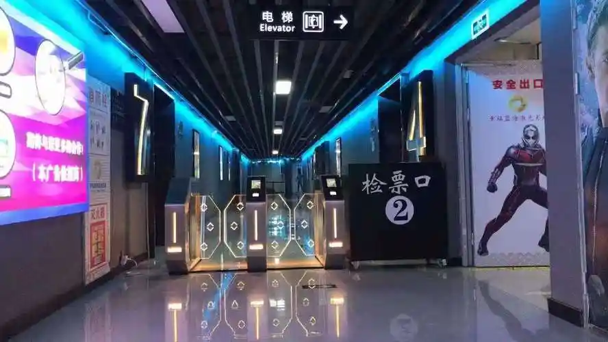 深圳瀚禹影院自助无人检票闸机扫码通行不锈钢闸机通道
