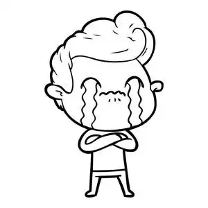 卡通人物哭泣的媒介例证照片