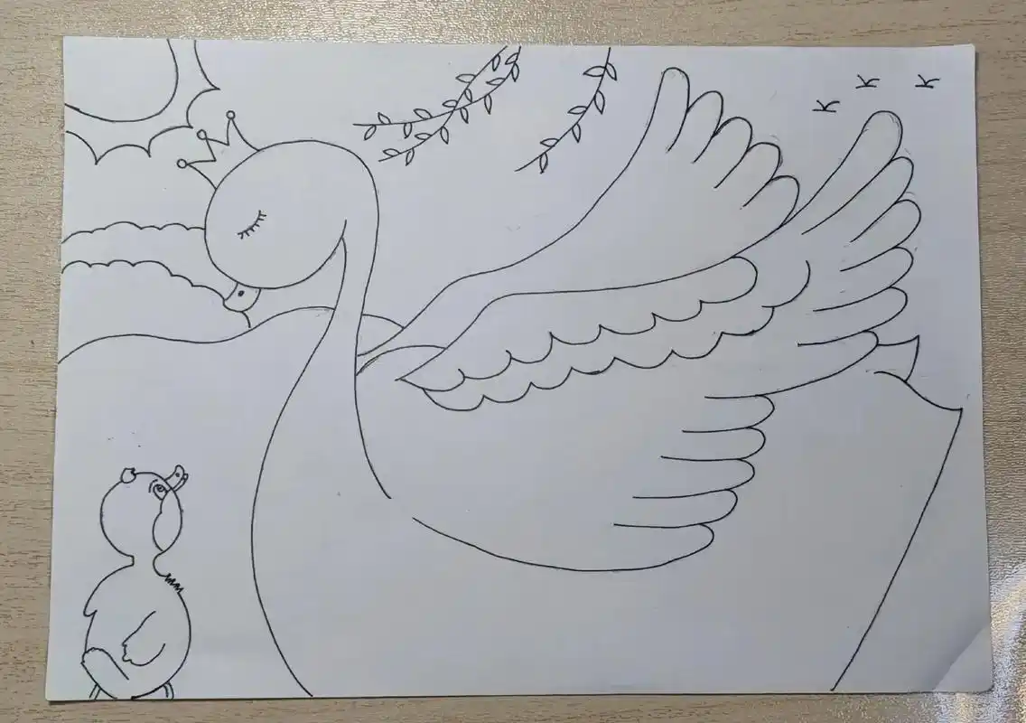 童话故事手抄报#丑小鸭手抄报#丑小鸭儿童画 #小学生简笔画 - 抖音