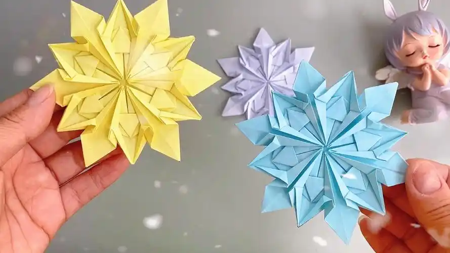 一张纸折漂亮的雪花,简单易学,每一片雪花都是冬天的惊喜!