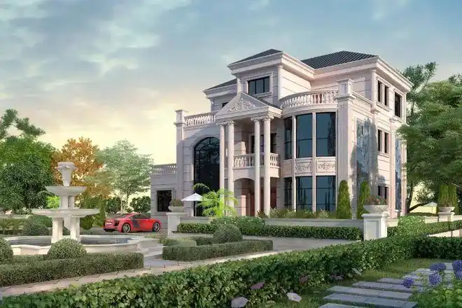 三层欧式别墅这么气派难怪老婆吵着建