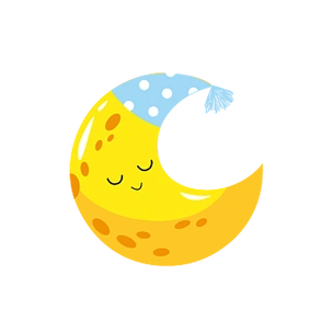 简约可爱卡通睡觉的月亮矢量图