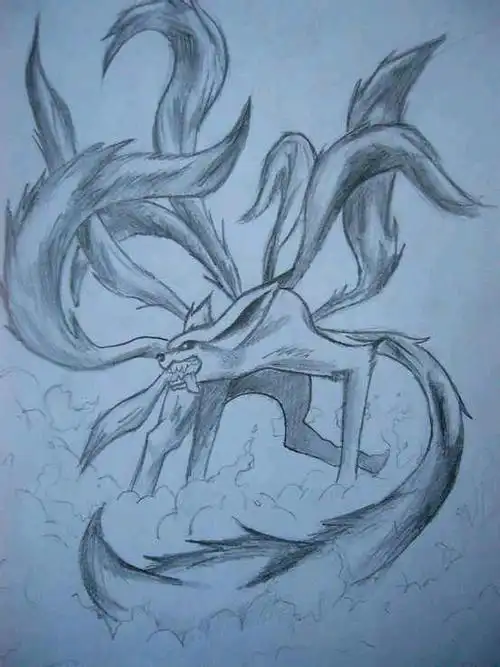 画火影忍者中九尾简笔画步骤