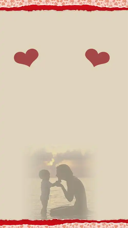 母亲节简约亲子有爱h5背景素材