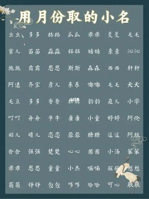 2020新版乳名大全500个萌一点的女孩小名大全