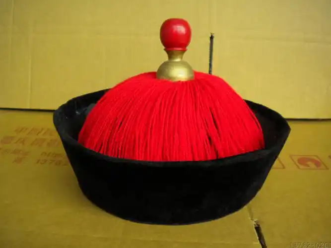 戏曲清朝官帽子古装头饰侍卫帽大臣影视演出摄影道具僵尸帽搭子帽