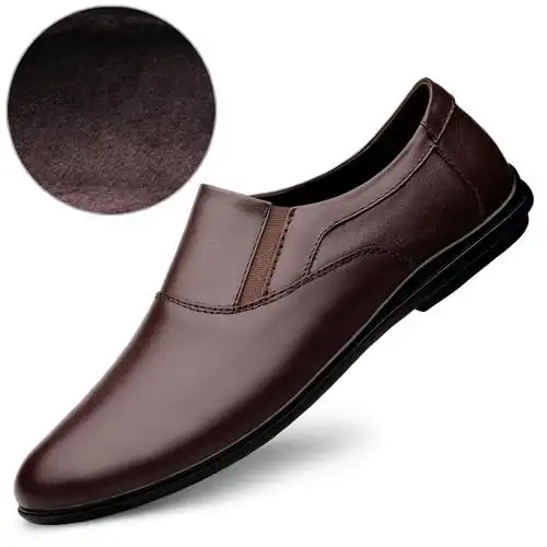 公子飒男鞋皮鞋男真皮头层牛皮软底软面一脚蹬商务休闲鞋韩版潮流百搭