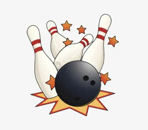 保龄球卡通手绘插画装饰打保龄球运动