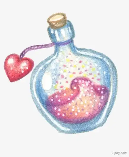 卡通手绘蓝色的瓶子