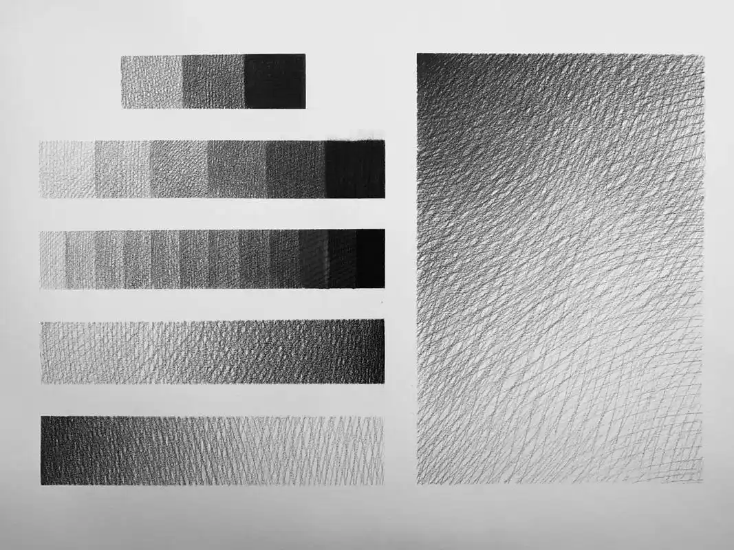 素描线条渐变训练    素描渐变练习