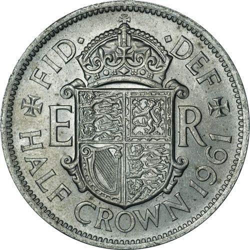 英国1/2克朗硬币半克朗 英国女王伊莉莎白二世女王 直径32mm 九品【7