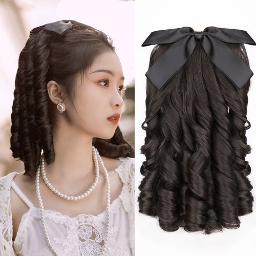 复古民国假发女lolita卷发罗马卷长发旗袍发型金粉世家白秀珠马尾