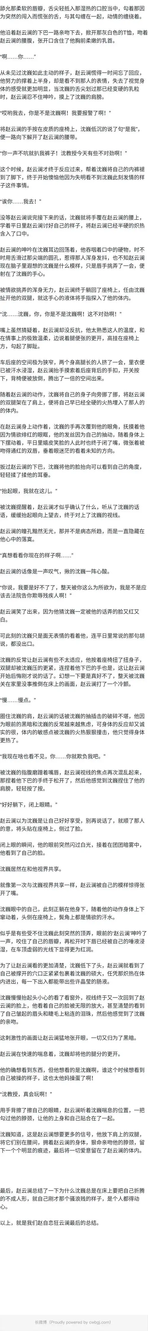 【沈巍x赵云澜】心濡目染(车震/瞎眼/视界共享 回梗)