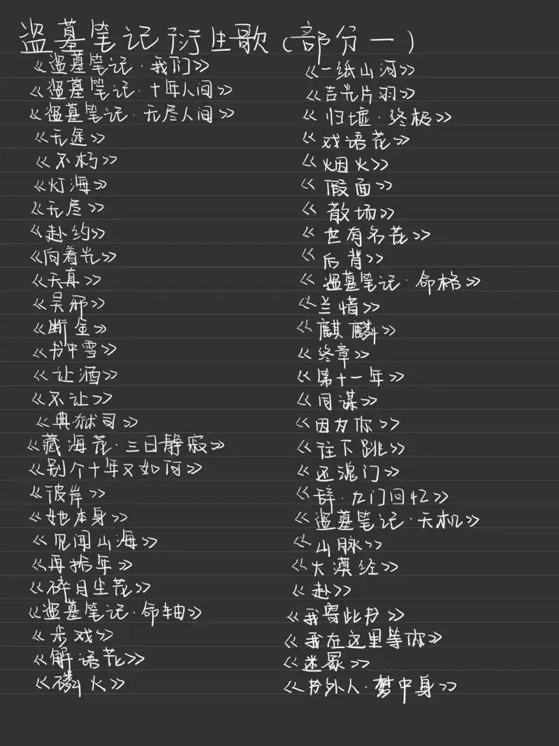 盗墓笔记衍生歌(部分一)