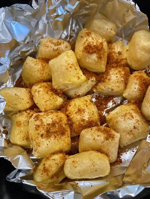 这包浆豆腐真绝了空气炸锅速度烤起来05