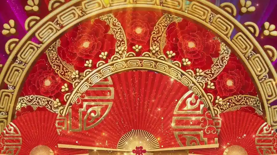 节日中国风大气开场舞台光效背景中国风舞蹈背景