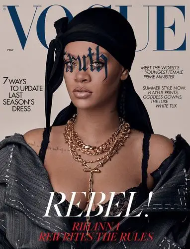 黎超模rihanna登上英国版vogue5月刊封面
