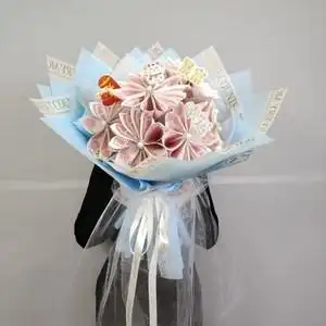 放钱装现金人民币有钱花花束送女友情人节送老婆妈妈生日礼物钞票