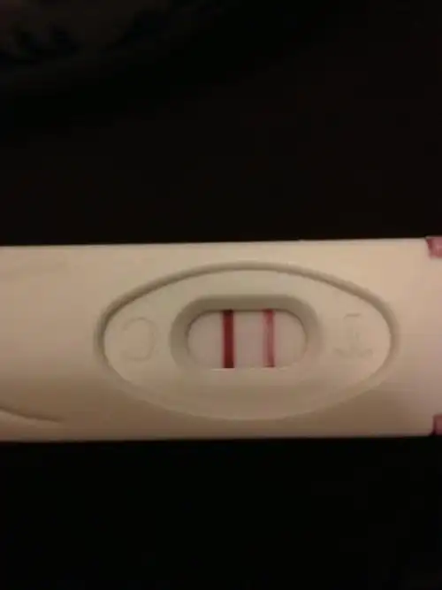 晚上买了一个验孕棒测,结果两条杠,一深一浅,又考虑经期还差几天才到