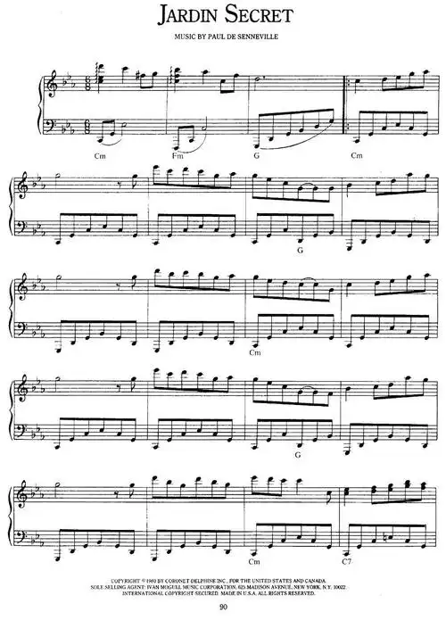 jardin secret(秘密的庭院) - 钢琴谱 - 歌谱简谱大全