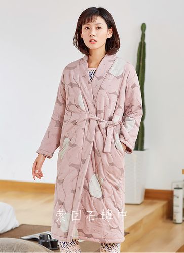 conlia康妮雅家居服睡衣舒适夹棉甜美开衫长袖休闲女睡袍62734