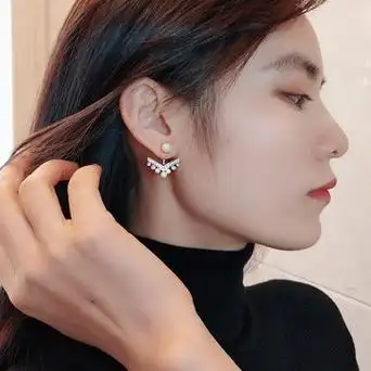 韩版宋慧乔明星同款高级感珍珠优雅个性百搭气质显瘦一款两戴耳钉