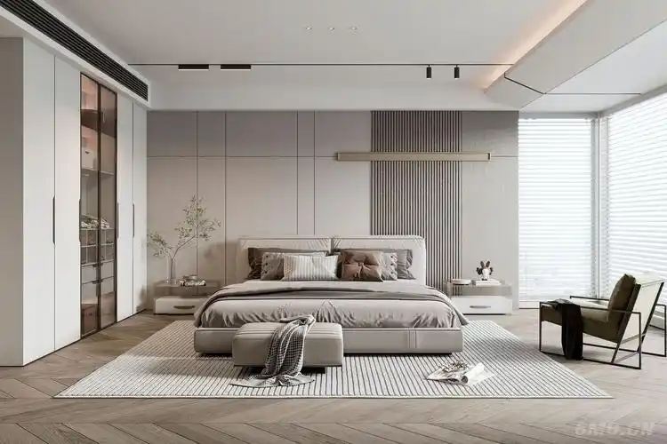 现代卧室 主人房3d模型下载_id:241173_牛模网