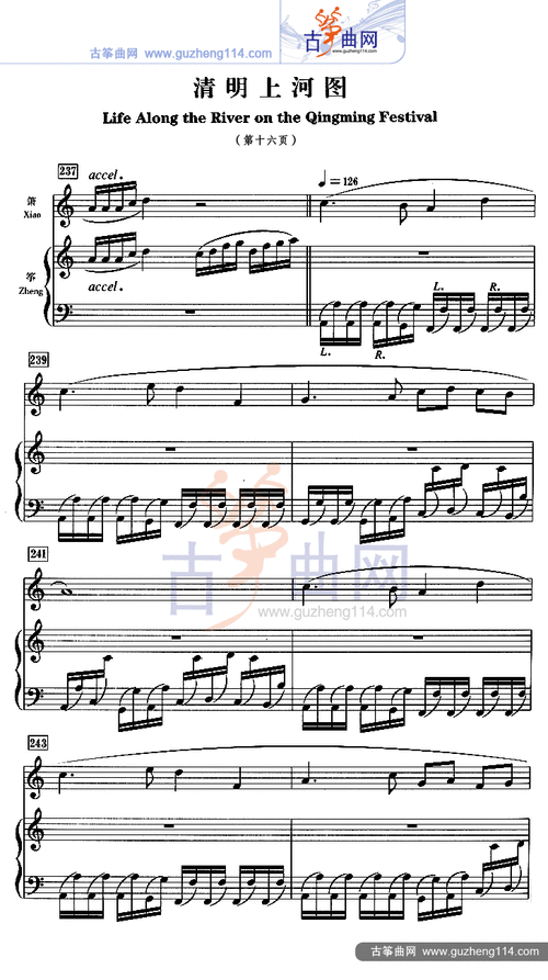 清明上河图(五线谱)古筝曲谱(图17)