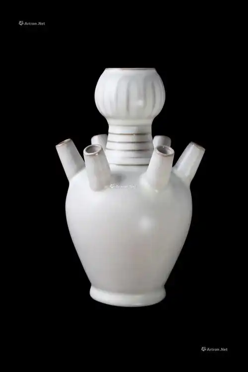 0018 宋 张公巷汝窑月白釉七管瓶