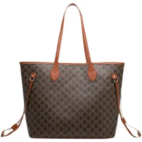 mk托特包女大容量包包百搭网红真皮腋下包单肩大包老花手提通勤包