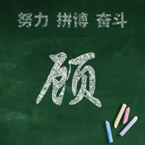 努力拼博奋斗,45张粉笔字效果姓氏微信头像帮你重回学生时代