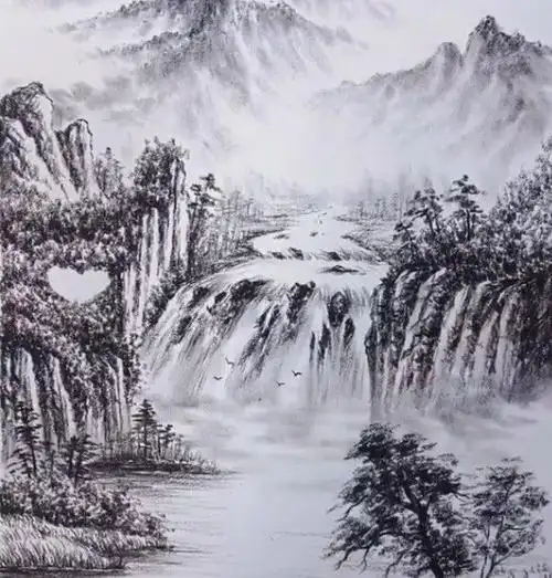 一支铅笔玩出精致素描画山水绘画堪称一绝专家称赞有前途