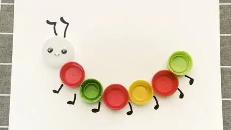 儿歌多多变废为宝手工 第4集 瓶盖毛毛虫 瓶盖不浪费 一起做手工