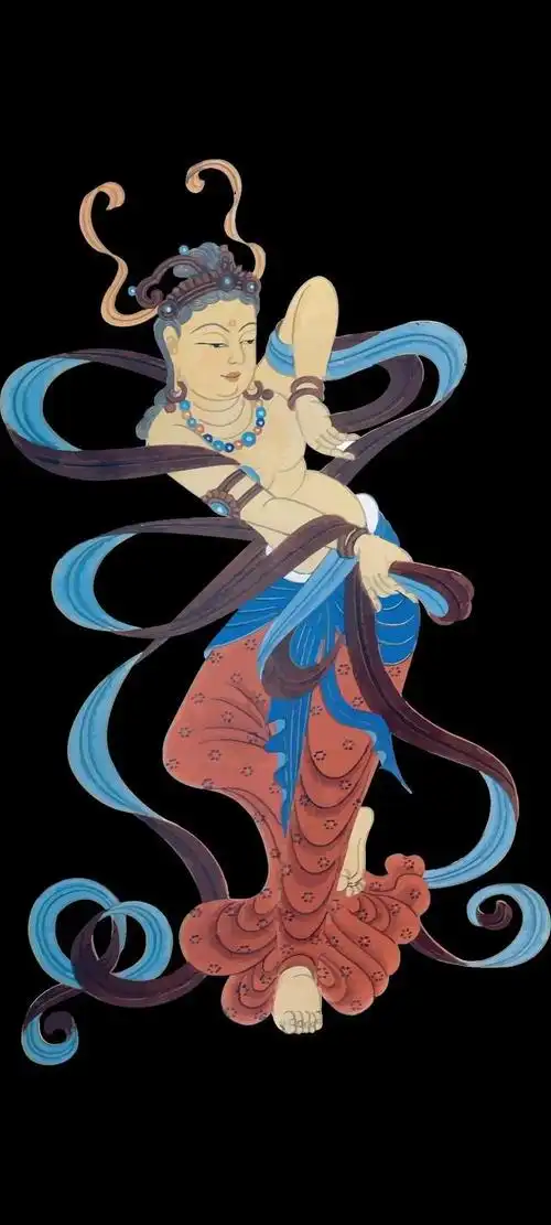 敦煌飞天神话人物图案纹样!喜欢的收藏