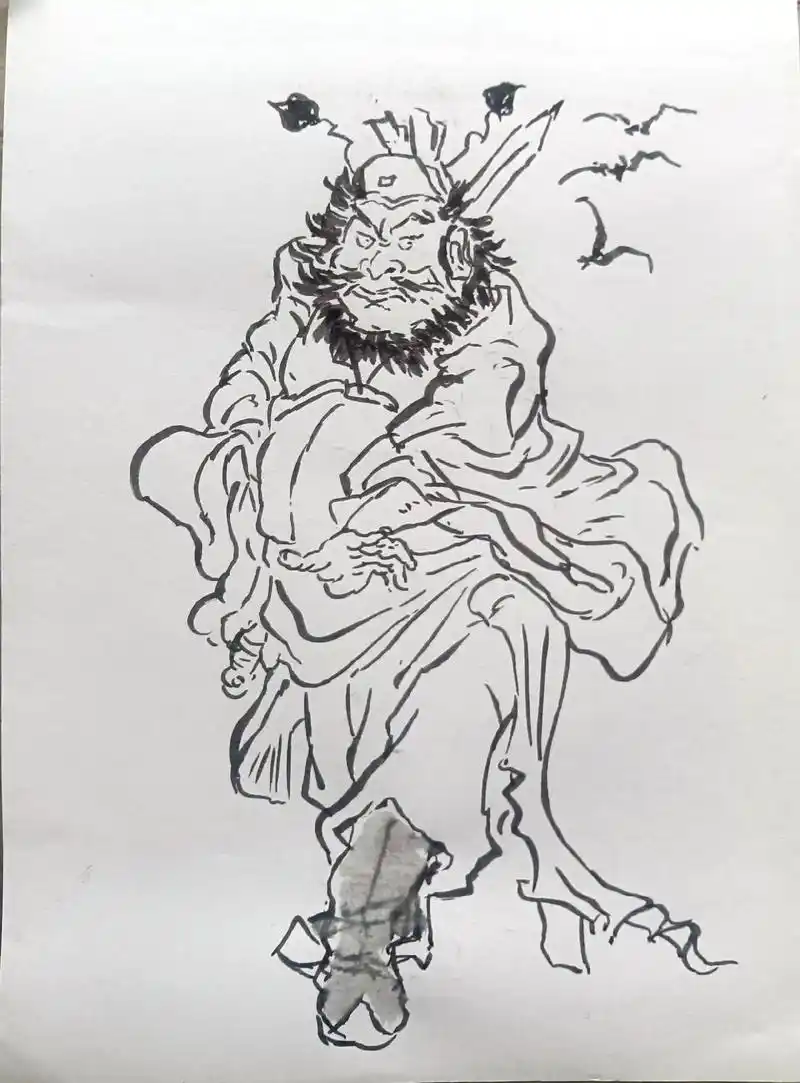 跟着焦老师画钟馗 ,每天画一幅 ,坚持一百天.这是第31-- - 抖音