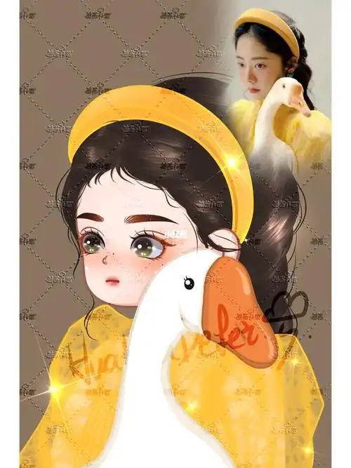 画画谭松韵抱大鹅