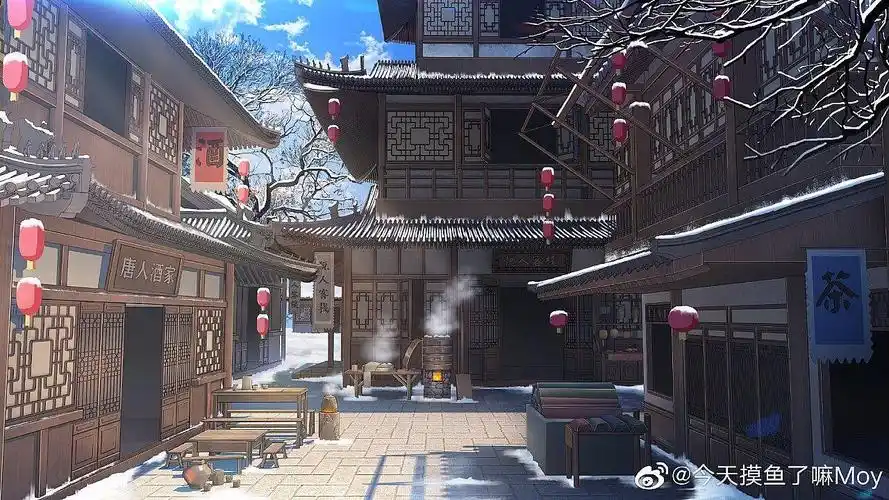 古代街道|插画|创作习作|今天摸鱼了嘛moy_原创作品-站酷zcool
