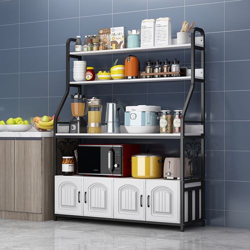 厨房置物架多层加长落地微波炉烤箱架子调料收纳橱柜储物切菜台