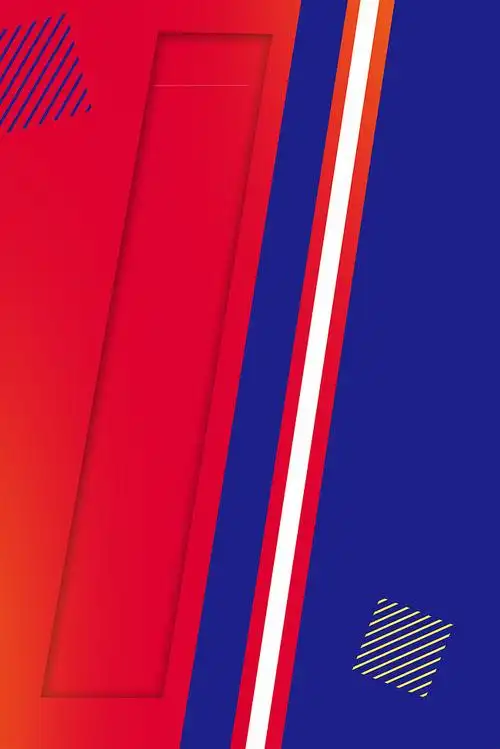 红蓝配色背景简约线条海报