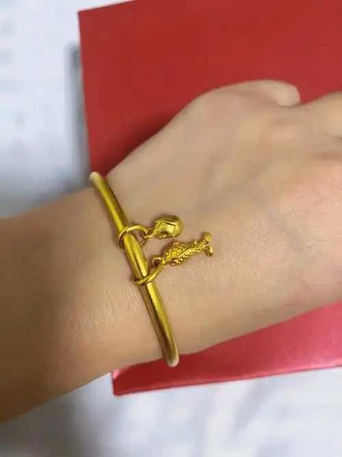 硬金手镯古法金