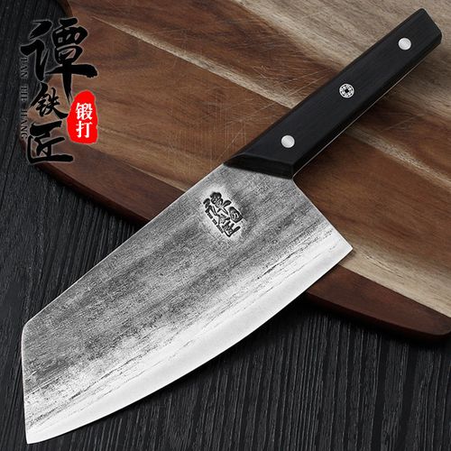 谭铁匠手工锻打菜刀家用小型切片刀锋利厨师专用切肉刀女士切菜刀