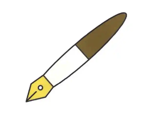 彩色的钢笔钢笔的简单简笔画