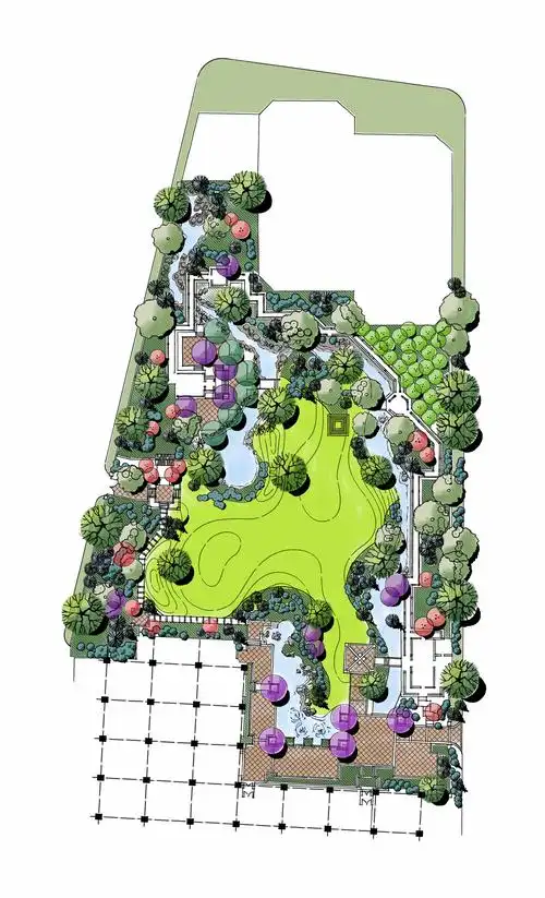18套景观国外风格彩色平面图psd源文件(居住区,别墅,规划)