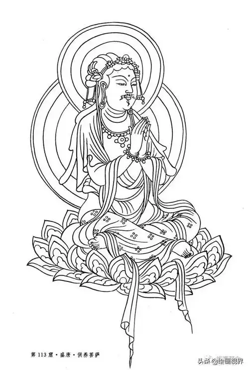 白描佛像不会画教你常见50种佛像线稿画法简单易学快来临摹