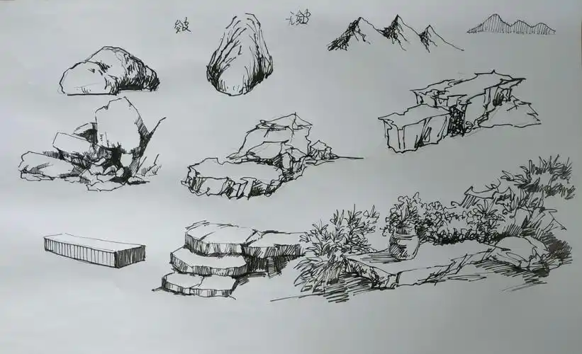 朱军老师钢笔石头画法(二)