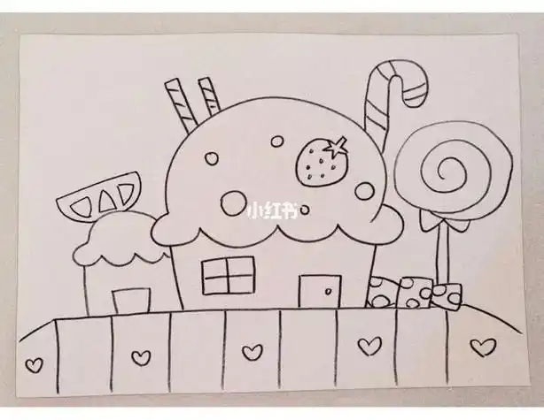 糖果屋幼儿简笔画