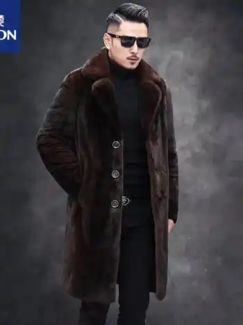 罗蒙(romon)貂皮大衣男貂皮大衣男士正宗皮草海宁裘皮长款外套高档