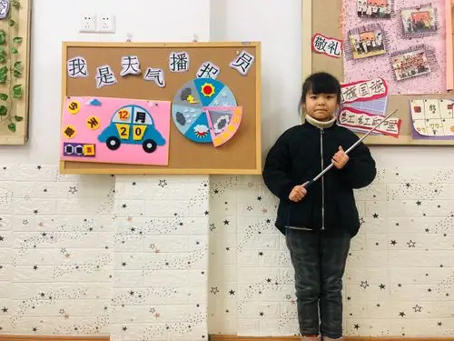 我是龙山幼儿园大一班的胡欣怡小朋友,今天我是小小天气播报员.