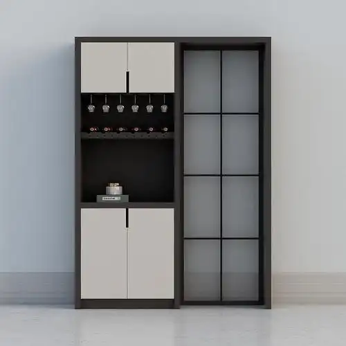 单扇酒柜推拉门3d模型